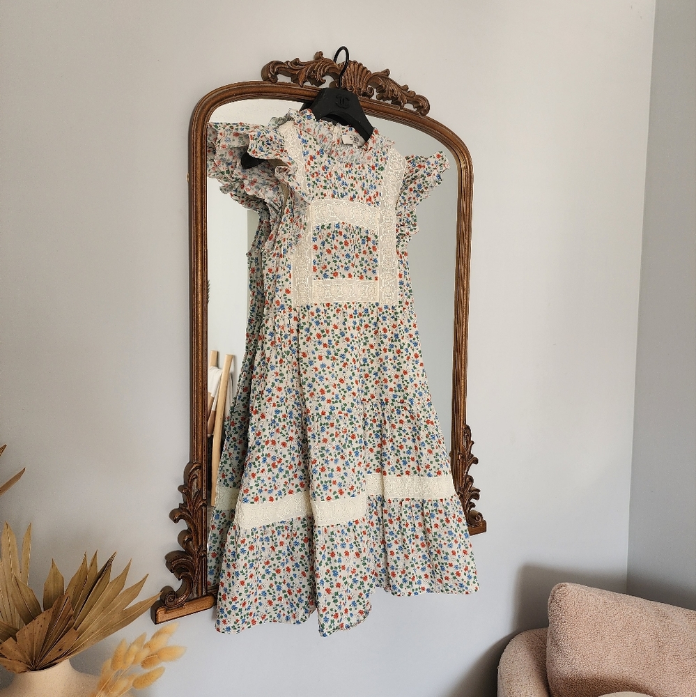 Sea New York Bubbie Ditsy Short Sleeve Tiered Tunic Dress